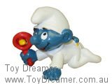 Baby Smurf with Rattle - White