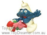 Smurf Riding Christmas Candy Cane - Fake